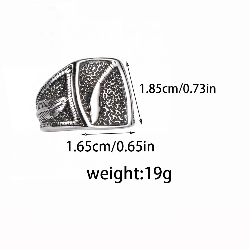 Non-Fading Nepalese Punk Titanium Steel Men's Ring Street Party Festival Ring