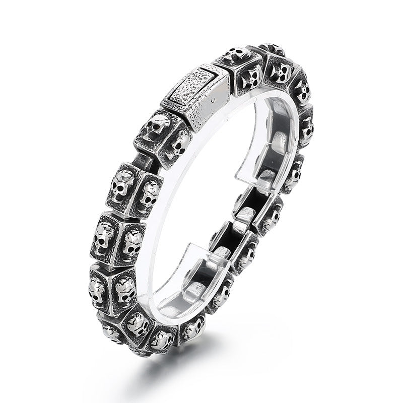 Planderful Skull Bracelet Titanium Steel For Men Retro