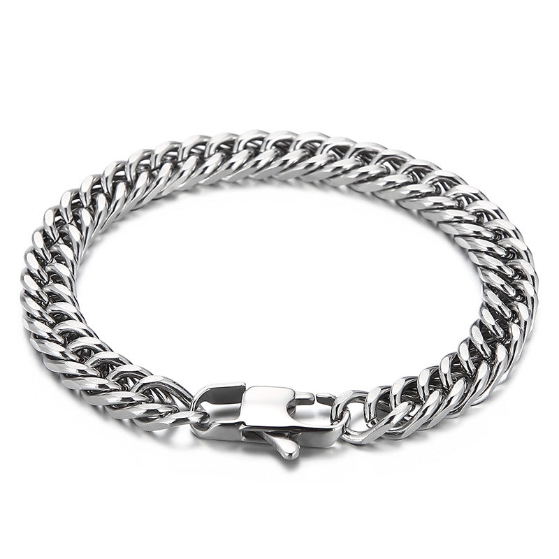 Niche Design – Men's Dancing – Neutral Titanium Steel Cuban Chain Bracelet