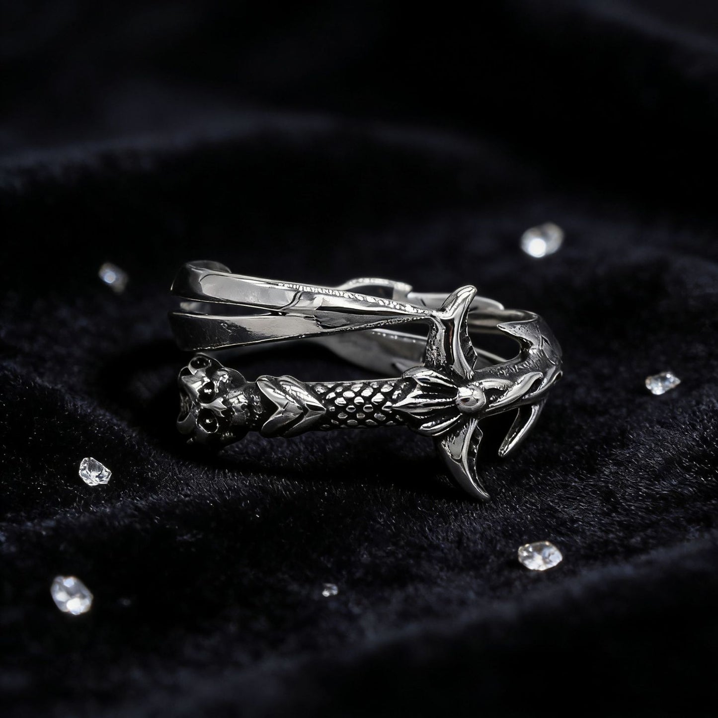 Planderful Titanium Steel Ring Unisex Sword Theme For Gamers Premium Retro Combat Accessory