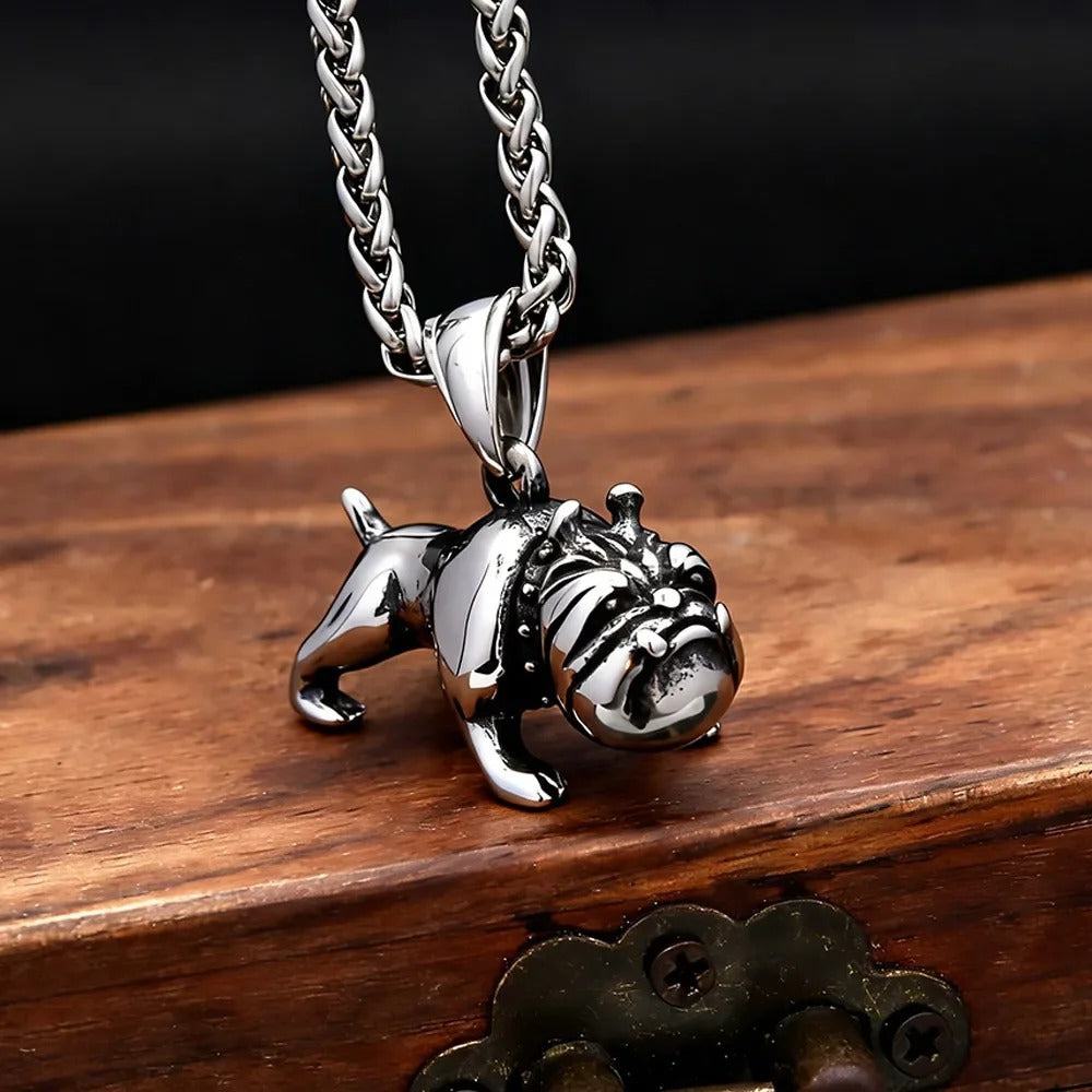 Vintage Polished Stainless Steel Pendant Necklace