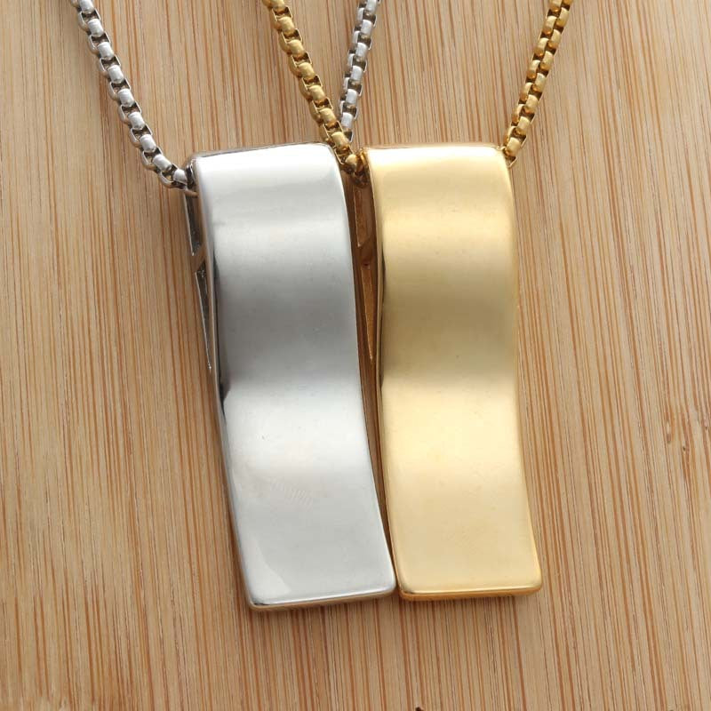 Personalized Vintage Titanium Steel Whistle Pendant Necklace for Men - Trendy Punk Style