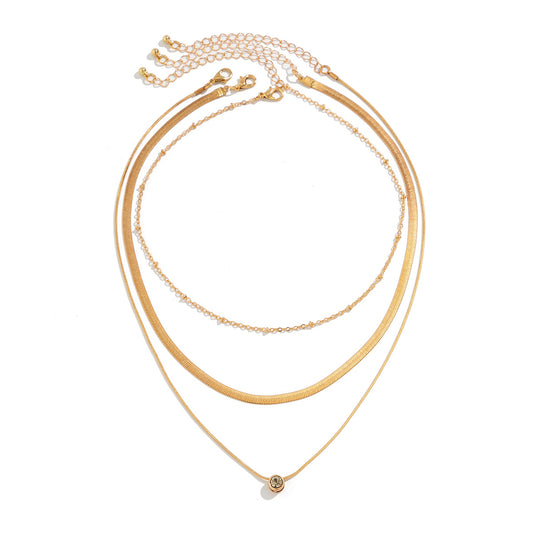 Multi-layered Heart Necklace with Diamond Inlay - Vienna Verve Collection