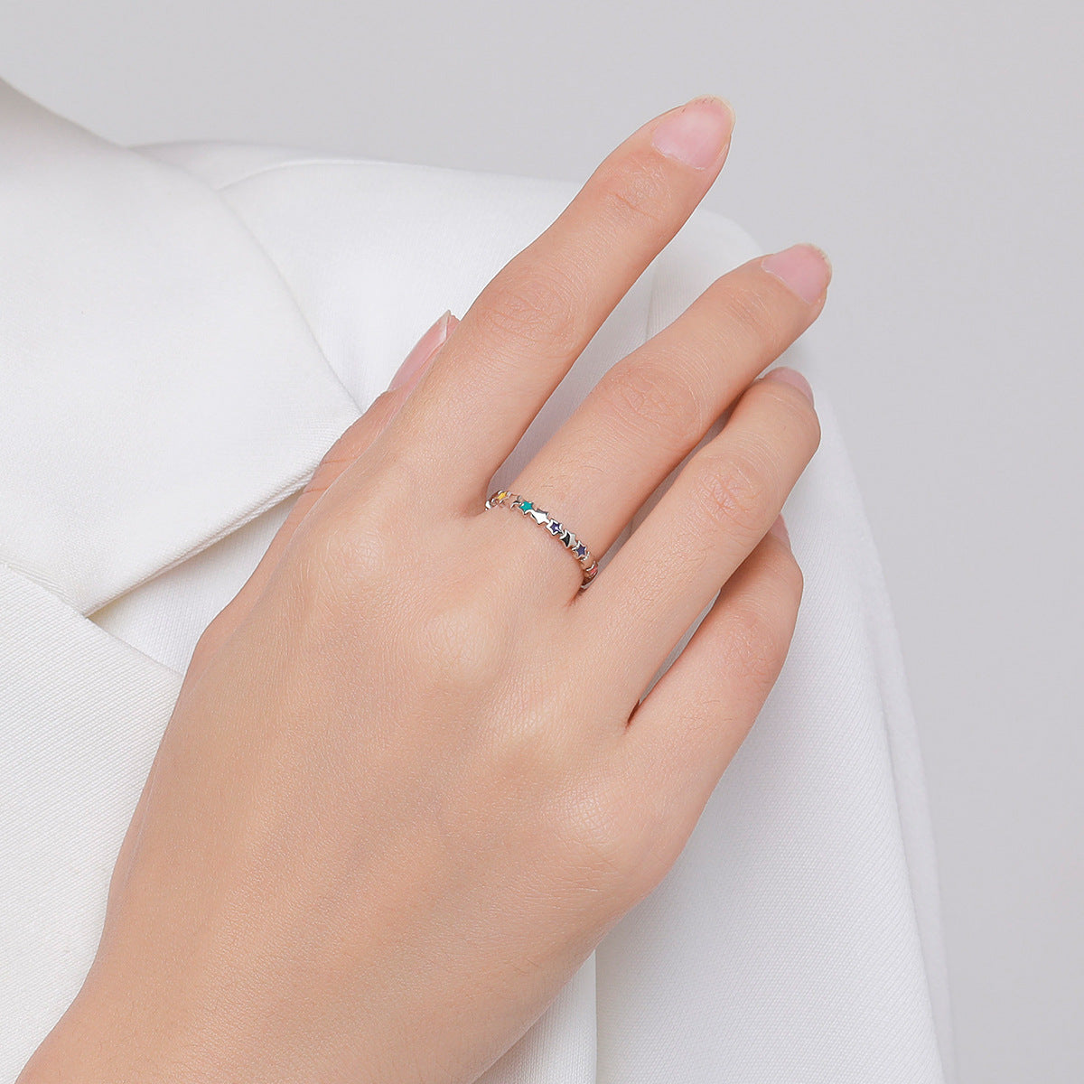 925 Sterling Silver Color-Enamel Ring