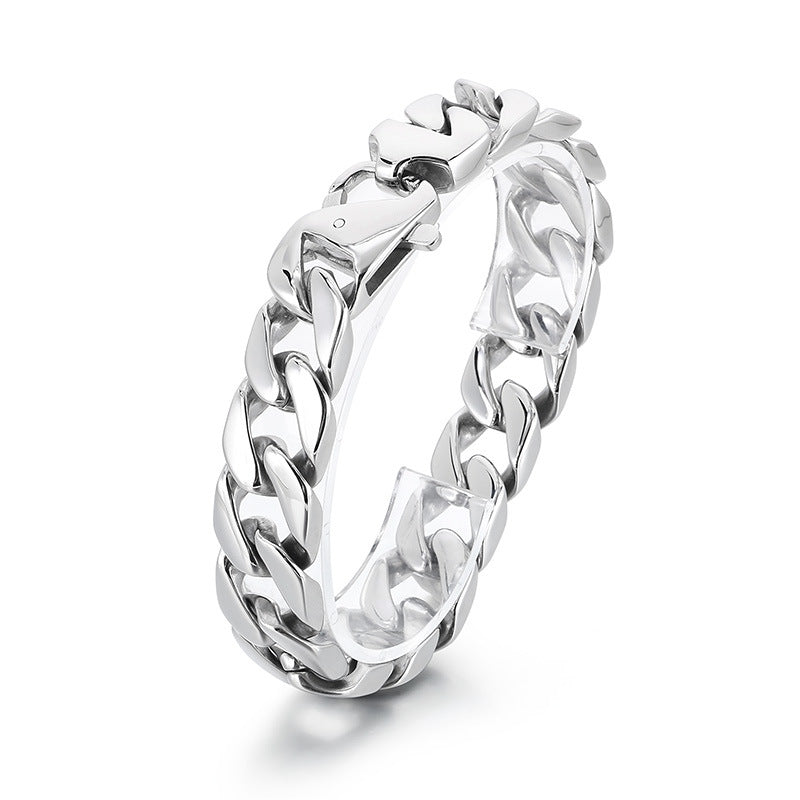 Hip-Hop Minimalist Bracelet – Vacuum Electroplated Dopamine Cut-Edge Cuban Chain