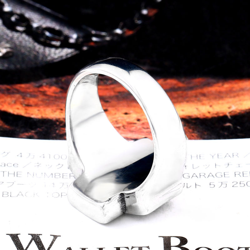 Men's Customizable Vintage Titanium Cross Ring - Retro Stainless Steel Design in Sizes 7-13