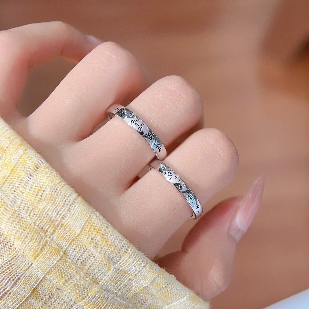 Cartoon Expression S925 Sterling Silver Women's Ring