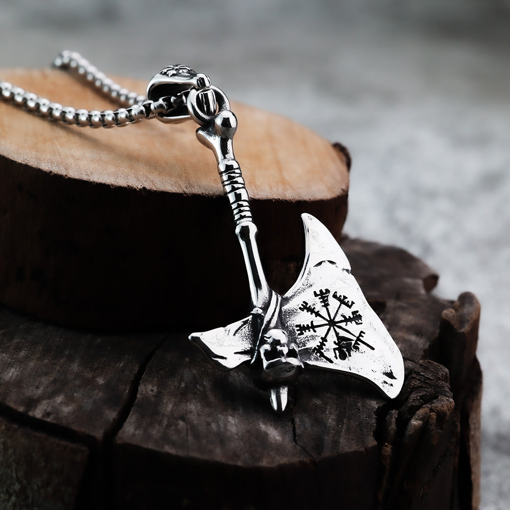 Foreign Trade Cross-Border E-Commerce Viking Tomahawk Pendant Necklace for Men
