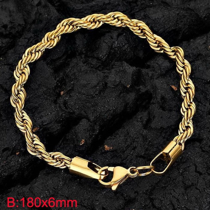 Twist Twist Rope Bracelet – In Europe & The United States – Stainless Steel Twist Chain