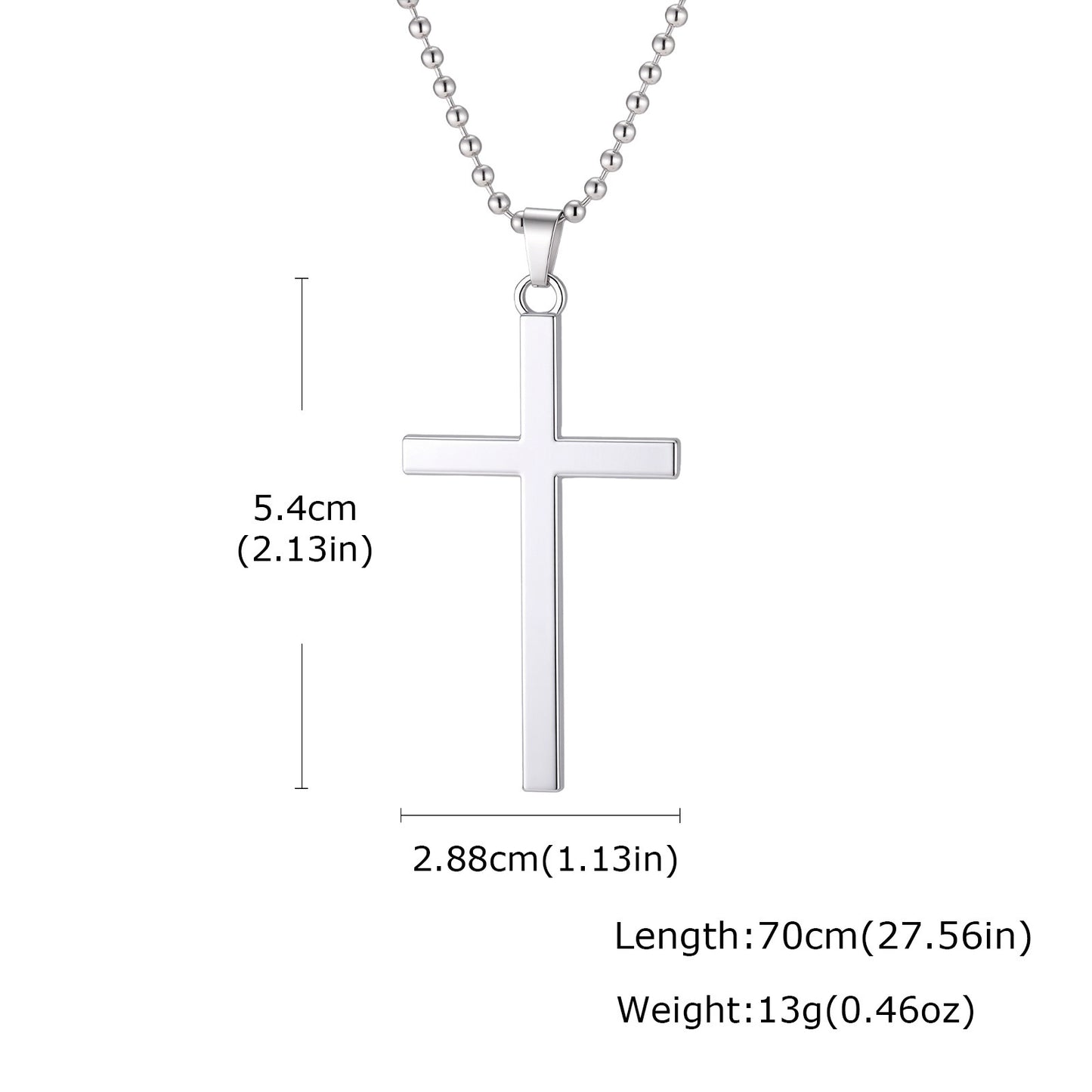 Alloy Cross Necklace Male Hip Hop Neutral Style Hip Hop Pendant Hot-Selling Model
