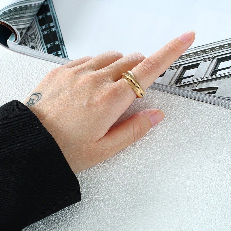 European And American Jewelry Three-In-One Plain Fashion Ring