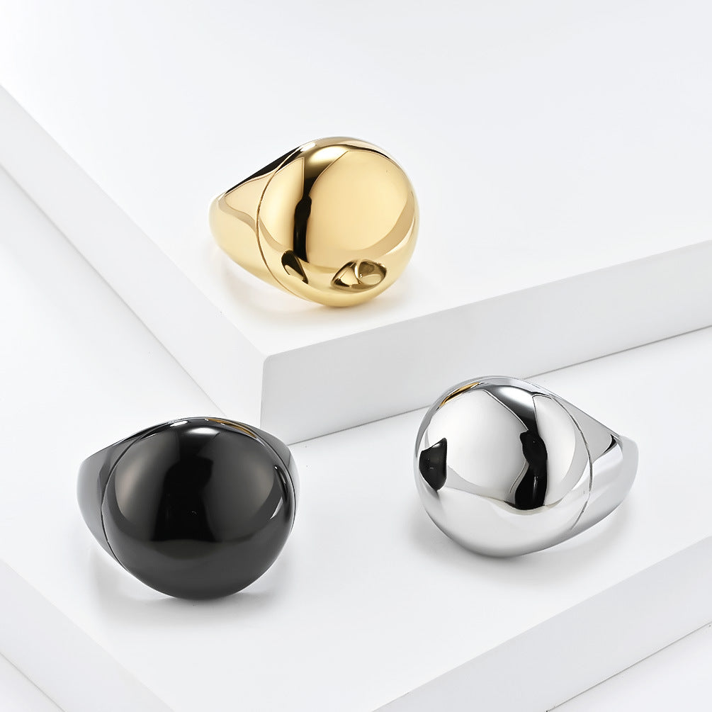 European and American Simple Curved High-Gloss Titanium Steel Ring Gender-Free Fashion Jewelry Wholesale for Men