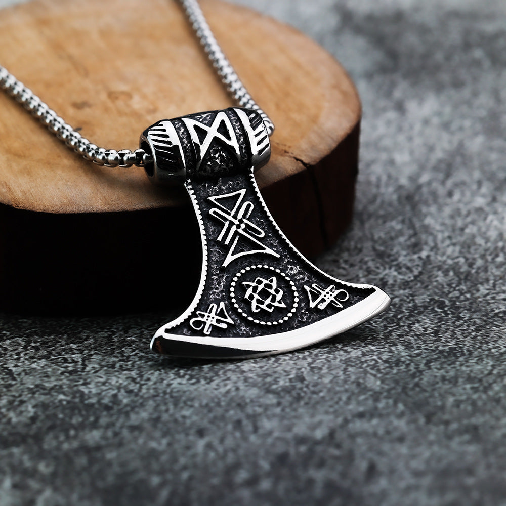 Foreign Trade Nordic Mythology Odin Axe Pendant Necklace