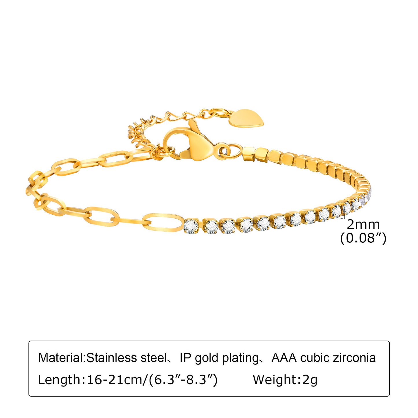 Stainless Steel Ladies Titanium Steel Fashion Bracelet Gold