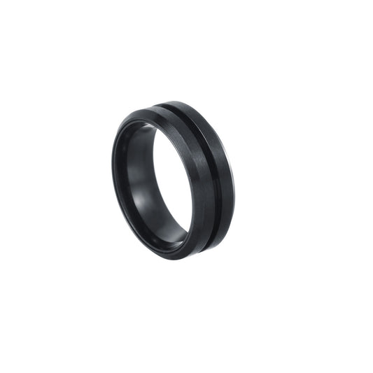 Rotating Black Titanium Ring for Men - European and American Jewelry