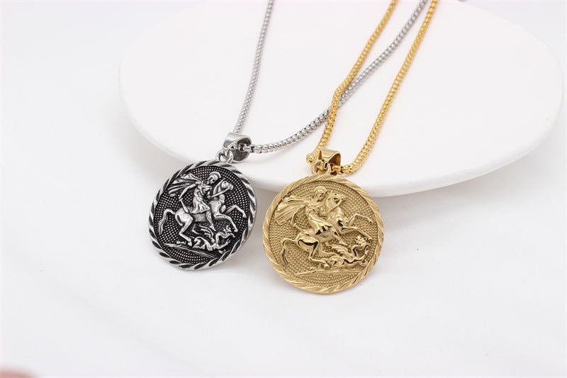 Titanium Steel Pendant For Men And Unisex Planderful God Of War Inspired Ancient Greek Knight Protection Statement