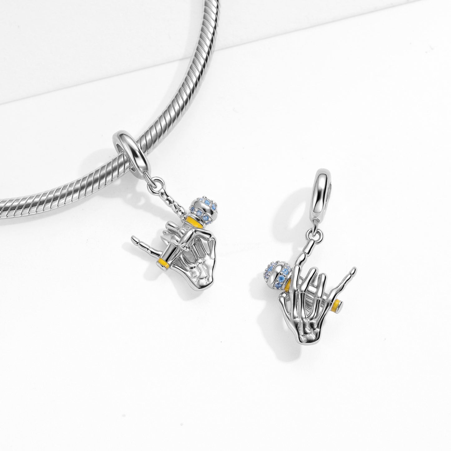 Planderful Jewelry Sterling Silver Skull Pendant Necklace With Zircon Stone For Everyday Luxe