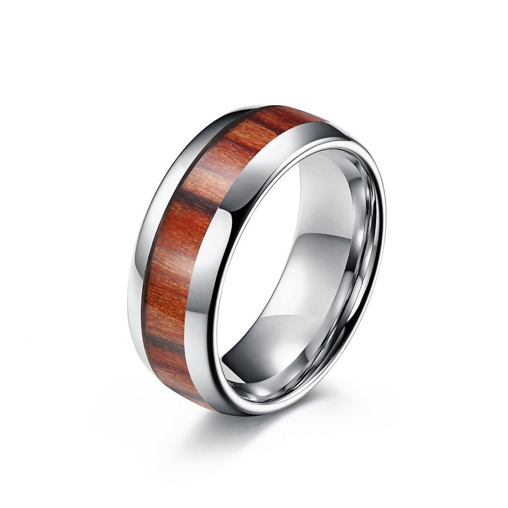 Premium Tungsten Ring Inlaid Wood And Leather 4 6 8mm For Men And Women Planderful Shop