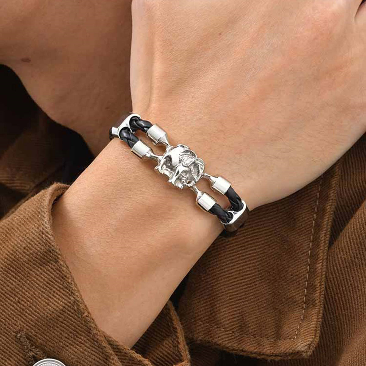 Braided Black Stainless Steel Bracelet