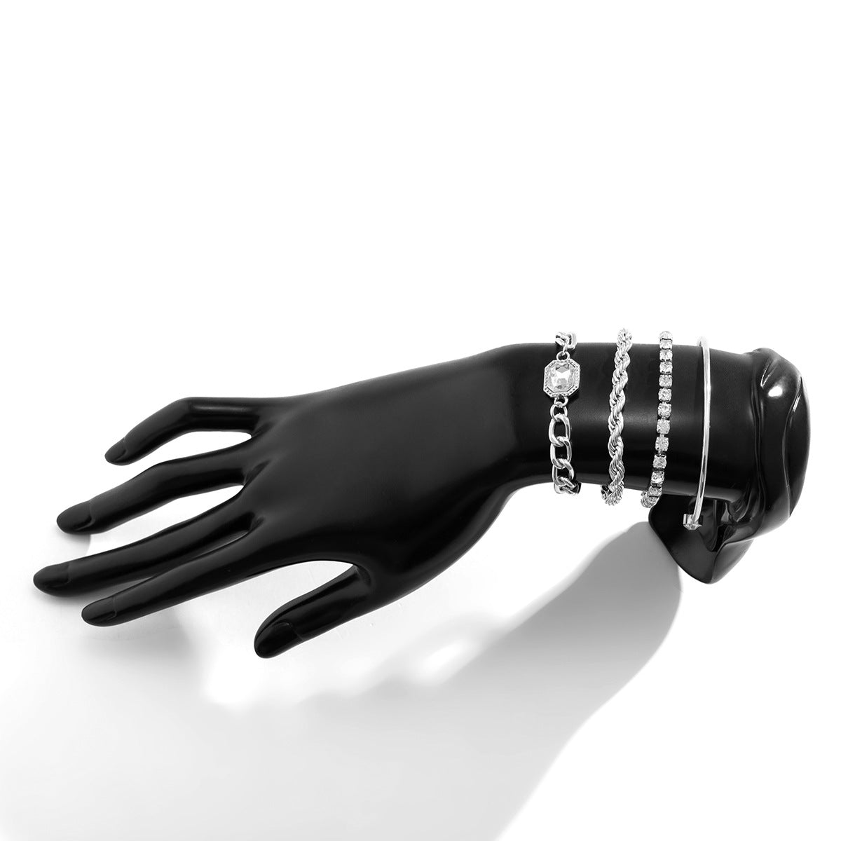 Chic Twist Chain Diamond Bracelet Set for Women from Vienna Verve Collection