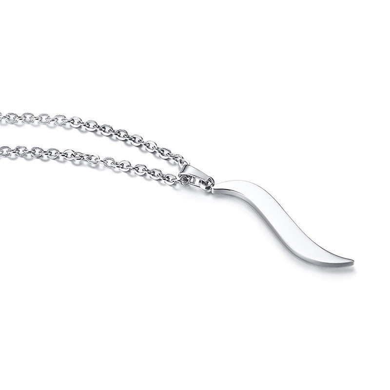 Stainless Steel Rhinestone Color Pendant S Shape Wind Women's Pendant Necklace