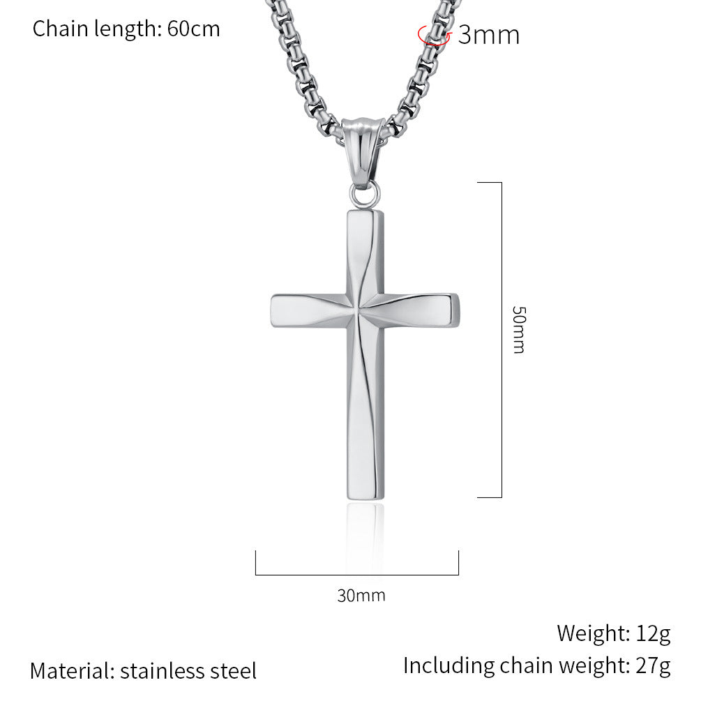 Planderful Unisex Titanium Steel Cross Necklace Everyday Genie Collection Minimalist Design