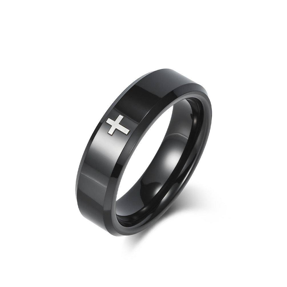 Tungsten Cross Ring For Men And Women Unisex Laser Crafted Durable Jewelry By Planderful Bold Everyday Wear