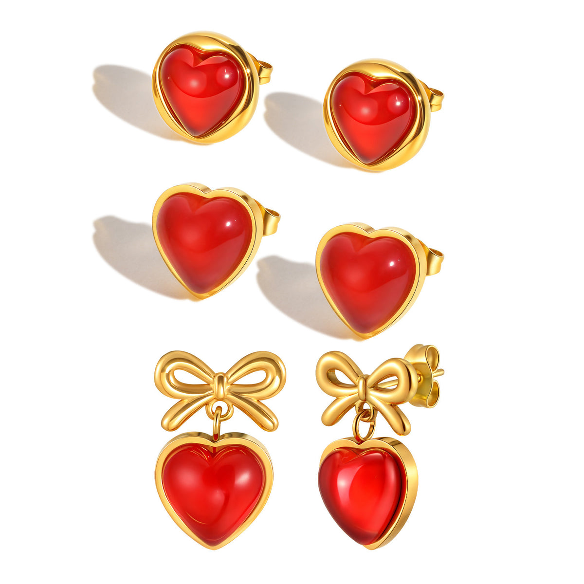 Stainless Steel Heart Vintage Earrings