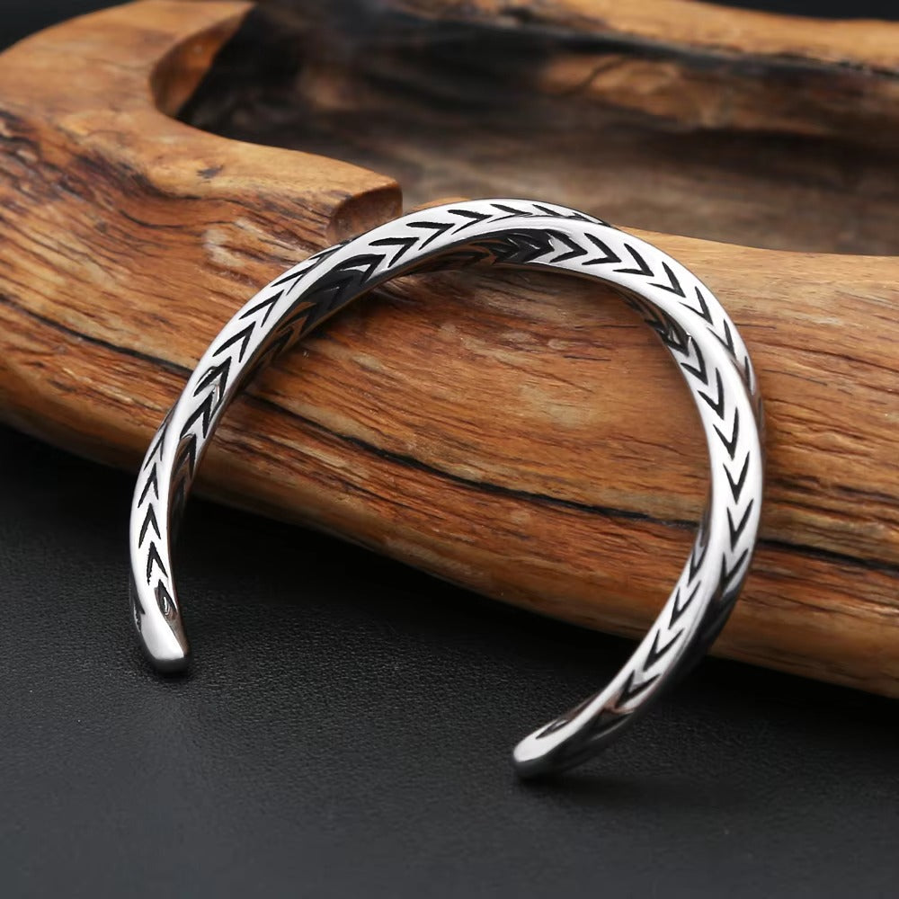 Vintage Open Stainless Steel Men's Bracelet