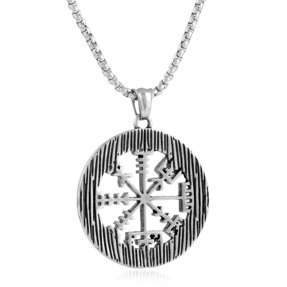 European And American Stainless Steel Hollow Pendant Necklace