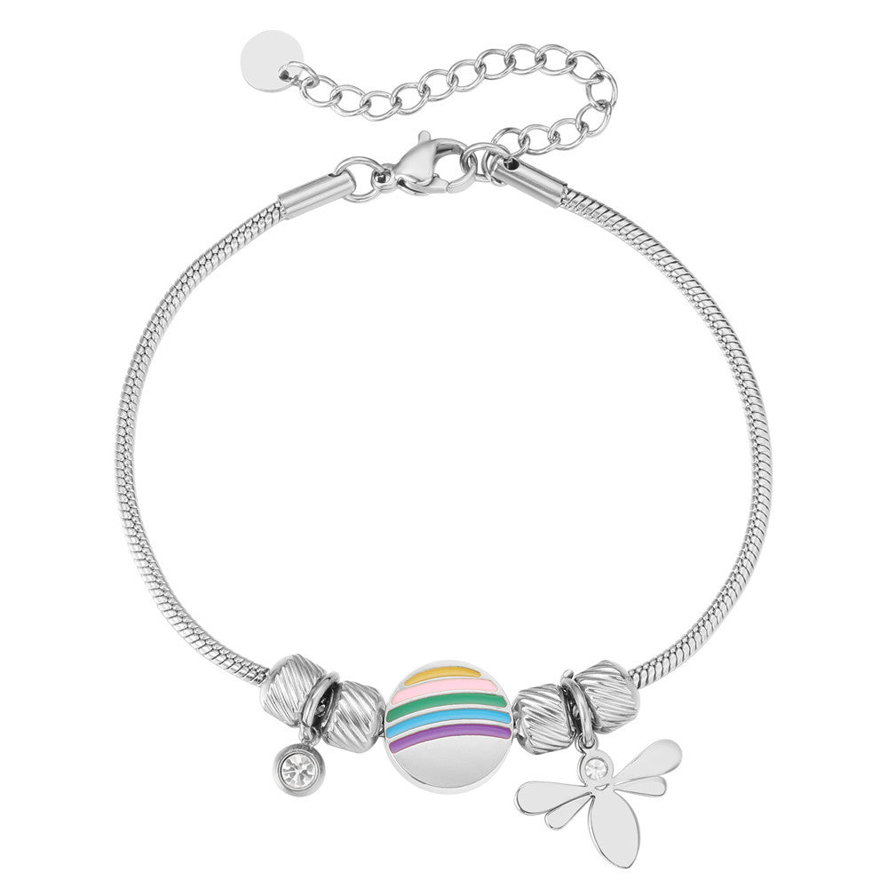 Bee Lady Titanium Steel Beaded Bracelet Statement Accessory From Planderful Everyday Genie For Fashion Forward Women