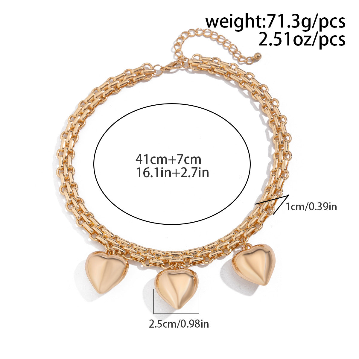 Planderful Collection Vienna Verve Geometric Double Chain Necklace For Women Personalized Bold Statement Jewelry