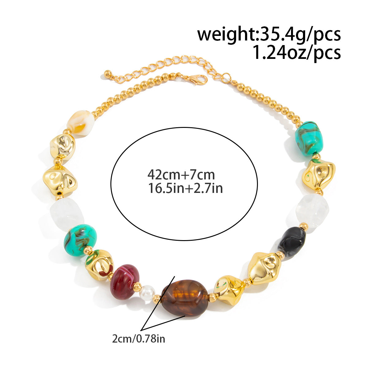 Ethnic Style Smudged Irregular Beaded Retro Maillard Collarbone Imitation Pearl Necklace