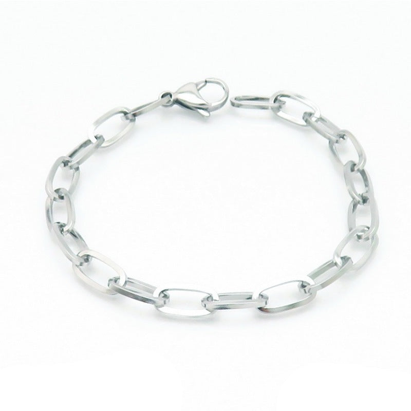 Internet Celebrities With Plain Chain Commuter Stainless Steel Chain Bracelet