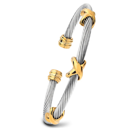 Planderful Everyday Genie Titanium Steel Twist Bracelet Cable Personalize Jewelry for Men and Women