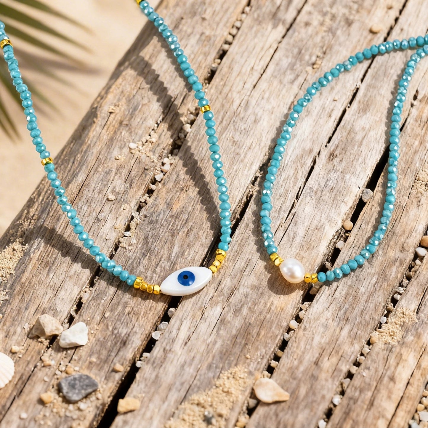 Alloy Devil's Eye Crystal Beaded Women's Beaded Collarbone Chain Necklace