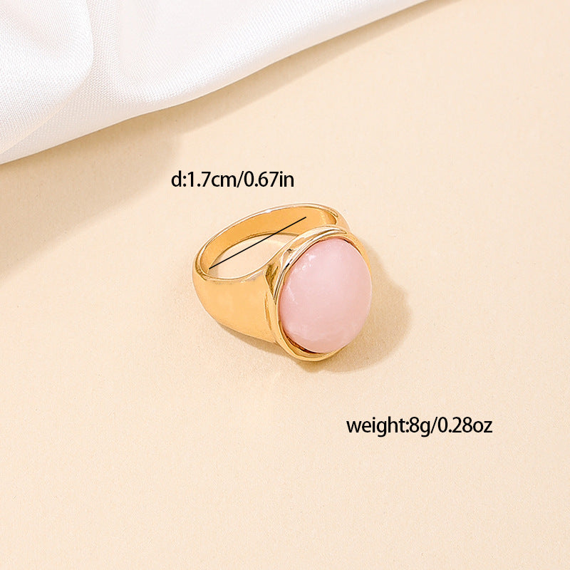 Pink Romantic Parisian Chic Women's Ring with Vintage Flair