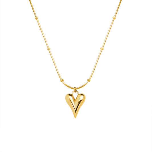 Elegant Titanium Plated Gold Necklace with Chic French Touch