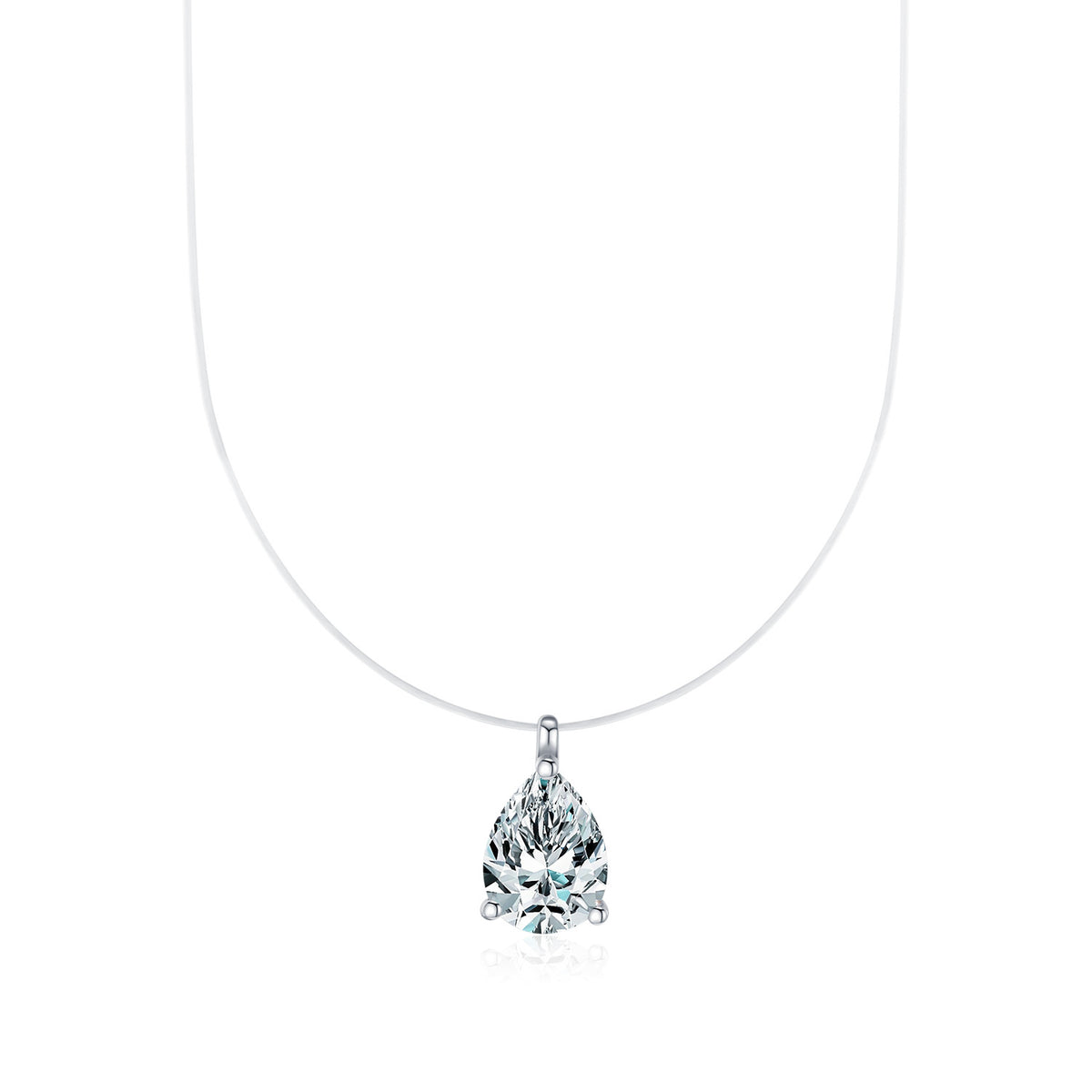 925 Sterling Silver Moissanite Floating Choker