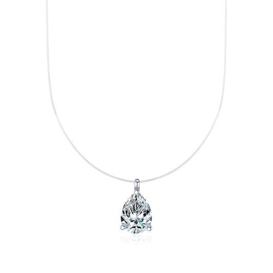 925 Sterling Silver Moissanite Floating Choker