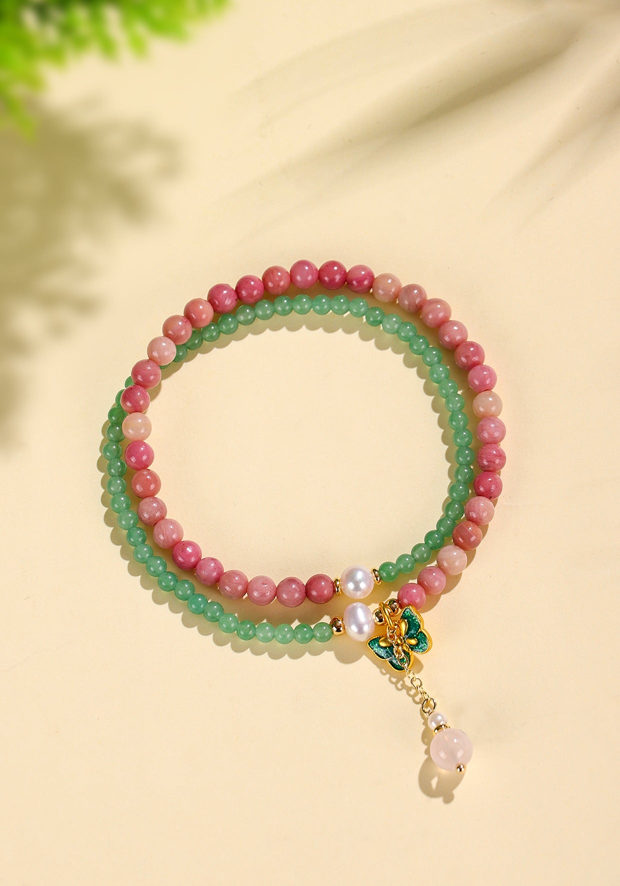 Planderful Fortune's Favor Bracelet – Elegant Chinese Rose Stone Design