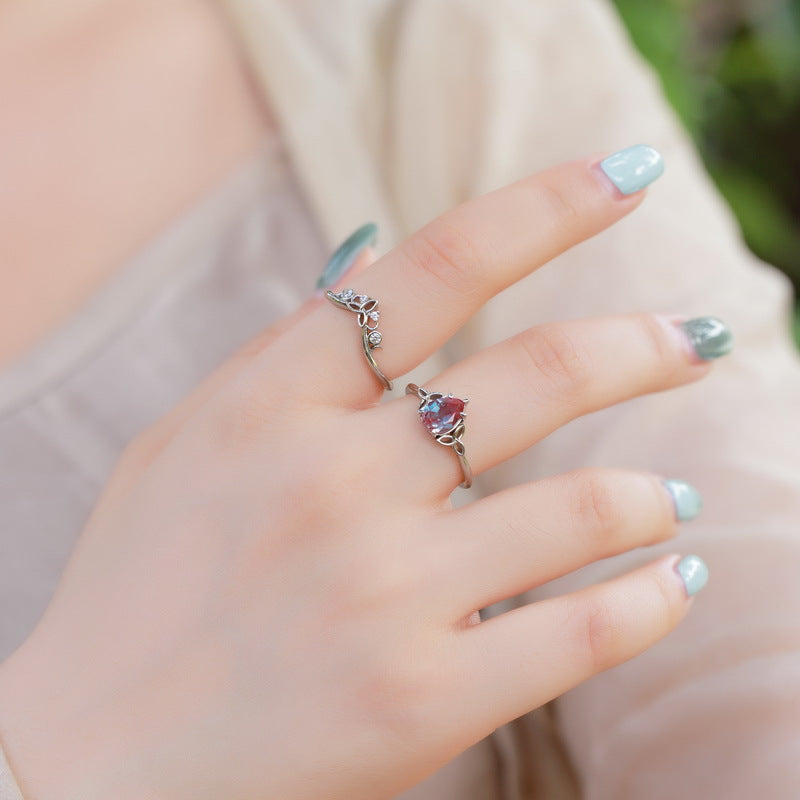 Planderful Jewelry Alexandrite Ring In Sterling Silver Elegant Everyday Glamour For Her