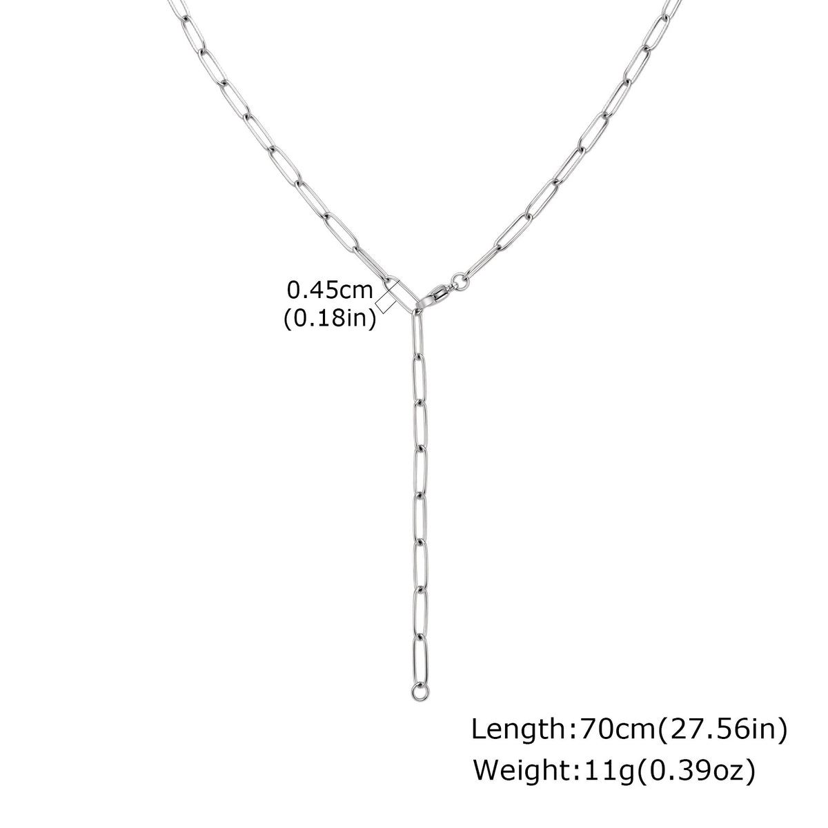 Stainless Steel Flat Rectangular Chain Women's Chain Necklace