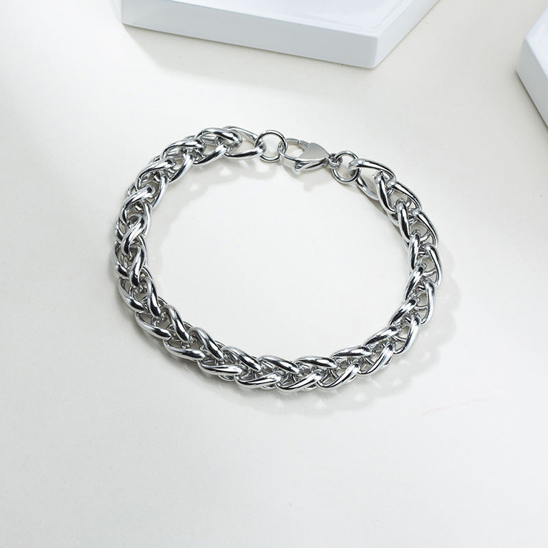 Stainless Steel Flower Basket Chain Men's Fashion Bracelet