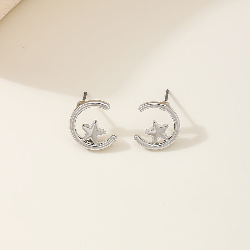 Planderful Vienna Verve Earrings – Minimalist Star and Moon Design