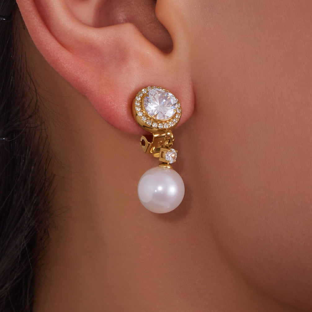 Planderful Everyday Genie Zircon Pearl Earrings For Women