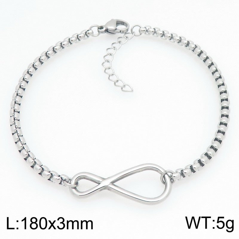 Minimalist Infinity Symbol Bracelet Unisex Commuter Design Sense 8 Characters Adjustable