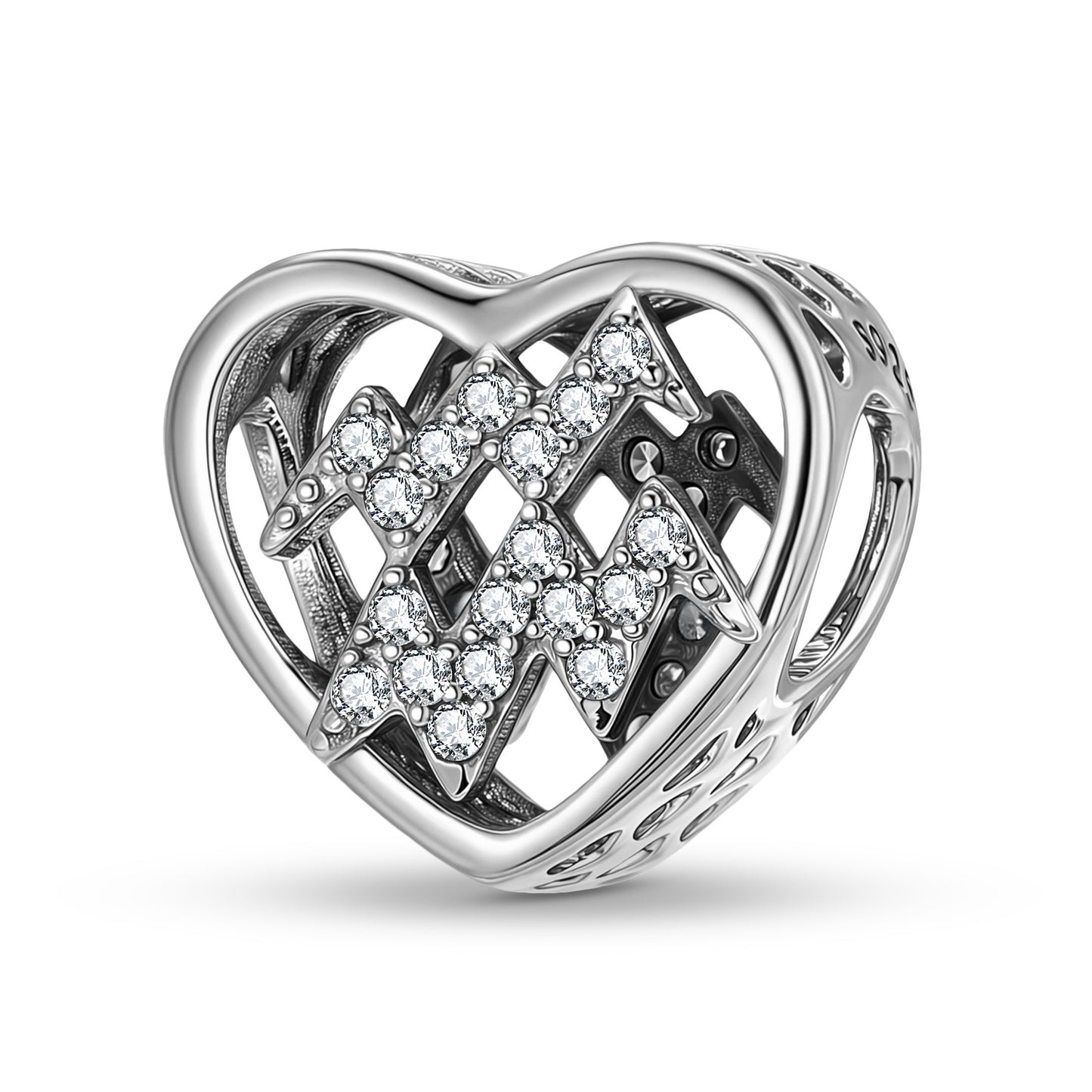 Planderful Jewelry Sterling Silver Beading Pendant With Zircon For Elegant DIY Jewelry