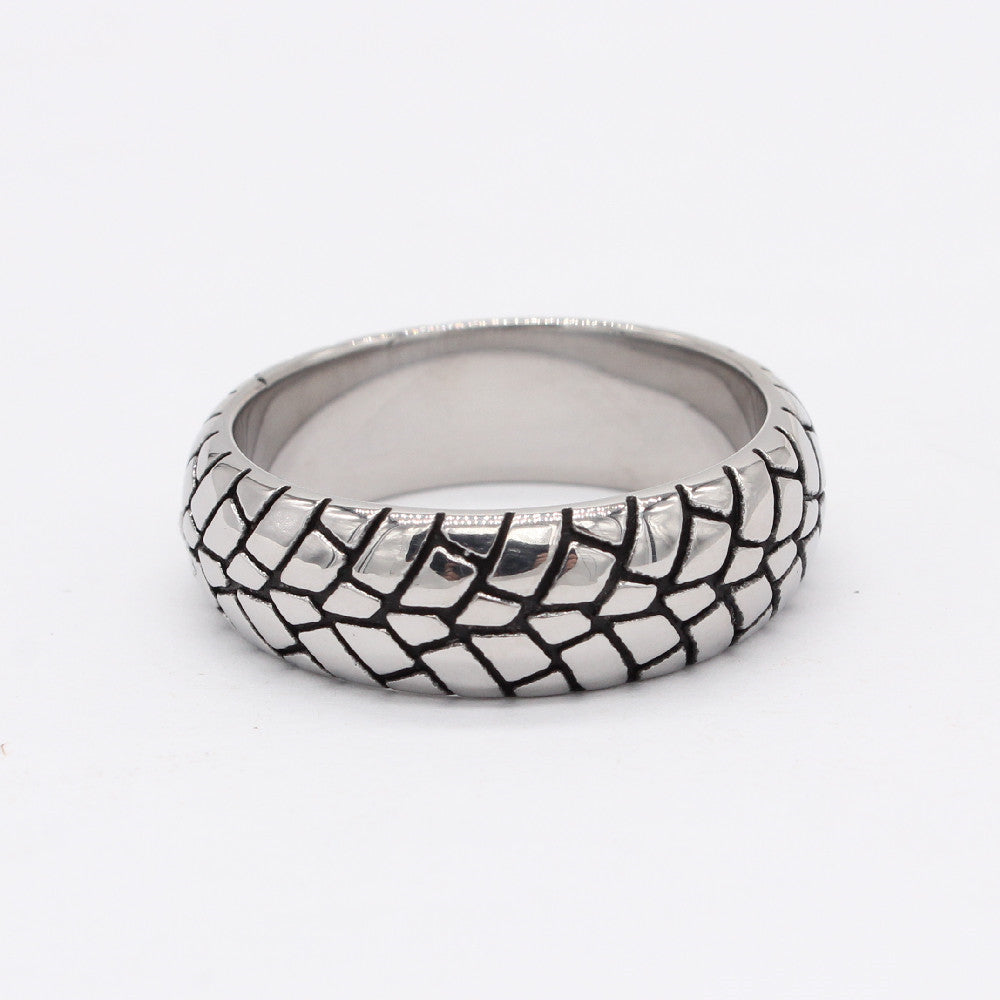 European and American Retro Titanium Steel Men's Wind Ring