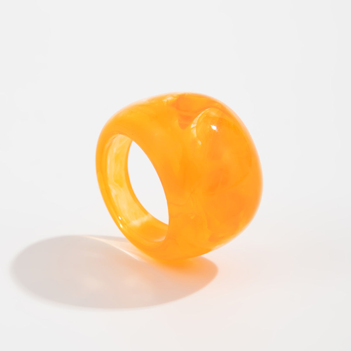 Planderful Vienna Verve Statement Ring Bread Shaped Wide Ring Maillard Color Hand Jewelry For Bold Fashion Lovers